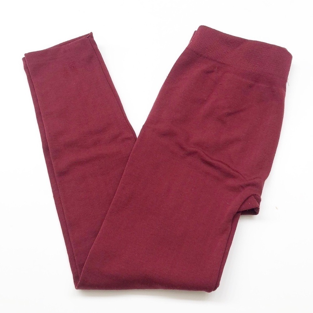 West Loop cranberry fleece leggings